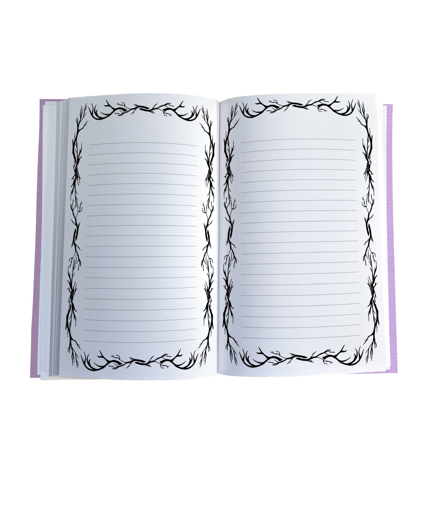 Antler Bordered Lined Magnetic Journal Refill, lavender cover color
