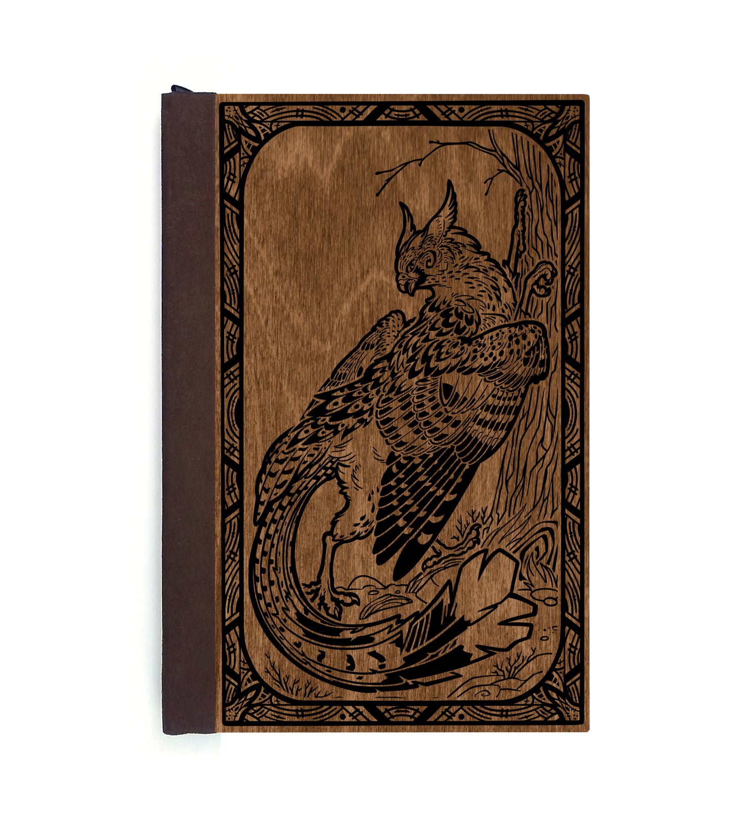 Gryphon's Scratching Tree Magnetic Wooden Journal, Brown & Black