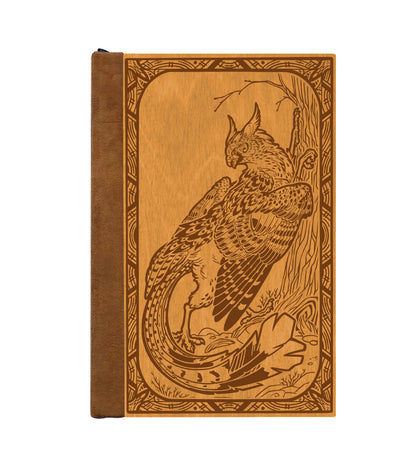 Gryphon's Scratching Tree Wooden Journal, Honey & Ochre