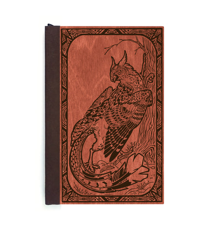 Gryphon's Scratching Tree Magnetic Wooden Journal, Red & Brown