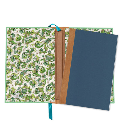 Violet Fields Magnetic Wooden Journal, Jade & Blue