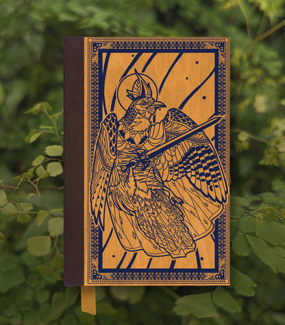 The King Cuckoo Magnetic Wooden Journal, Honey & Navy