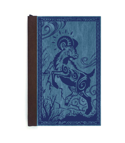 Bounding Ram Magnetic Wooden Journal, Blue & Navy