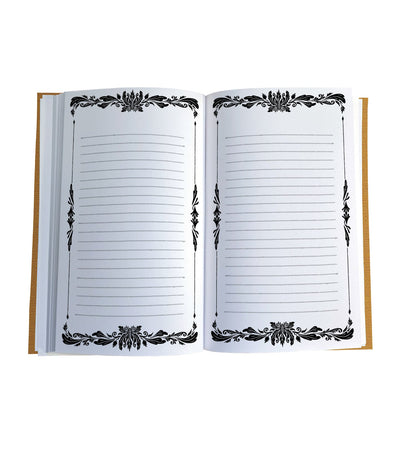 Triquetra Spellbook Magnetic Wooden Journal, Black & Cream