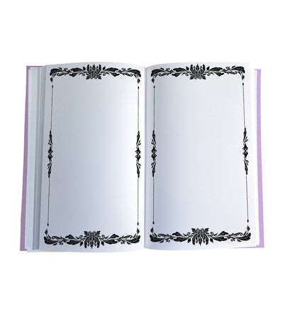 Violet Fields Magnetic Wooden Journal, Black & Lavender