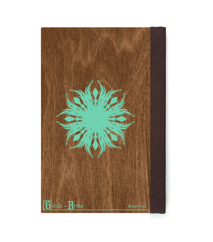 Warbler Blue Miner Magnetic Wooden Journal, Brown & Teal