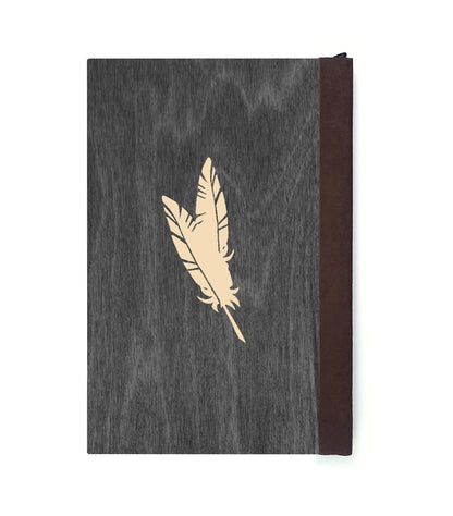 Soaring Eagle Magnetic Wooden Journal, Black & Cream