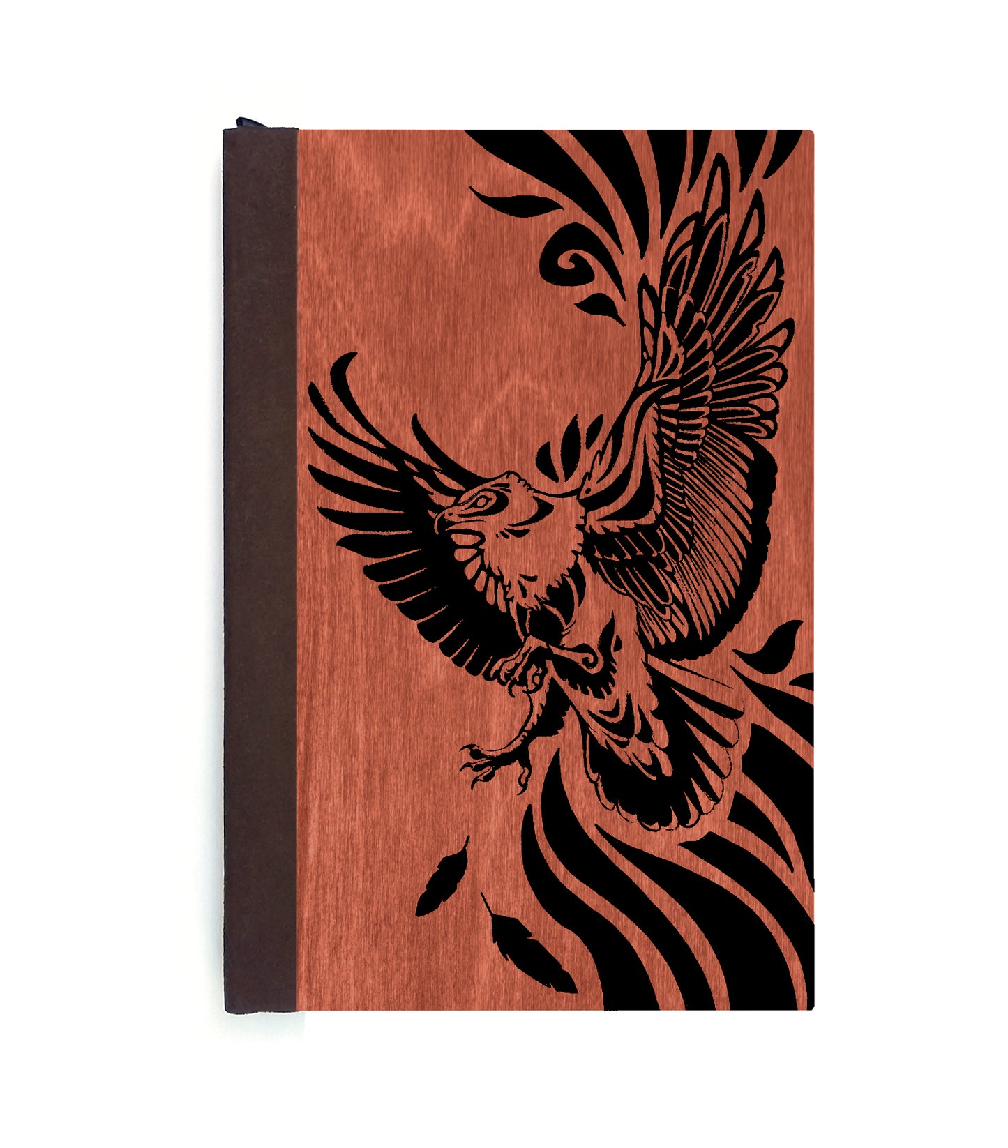 Soaring Eagle Magnetic Wooden Journal, Red & Black