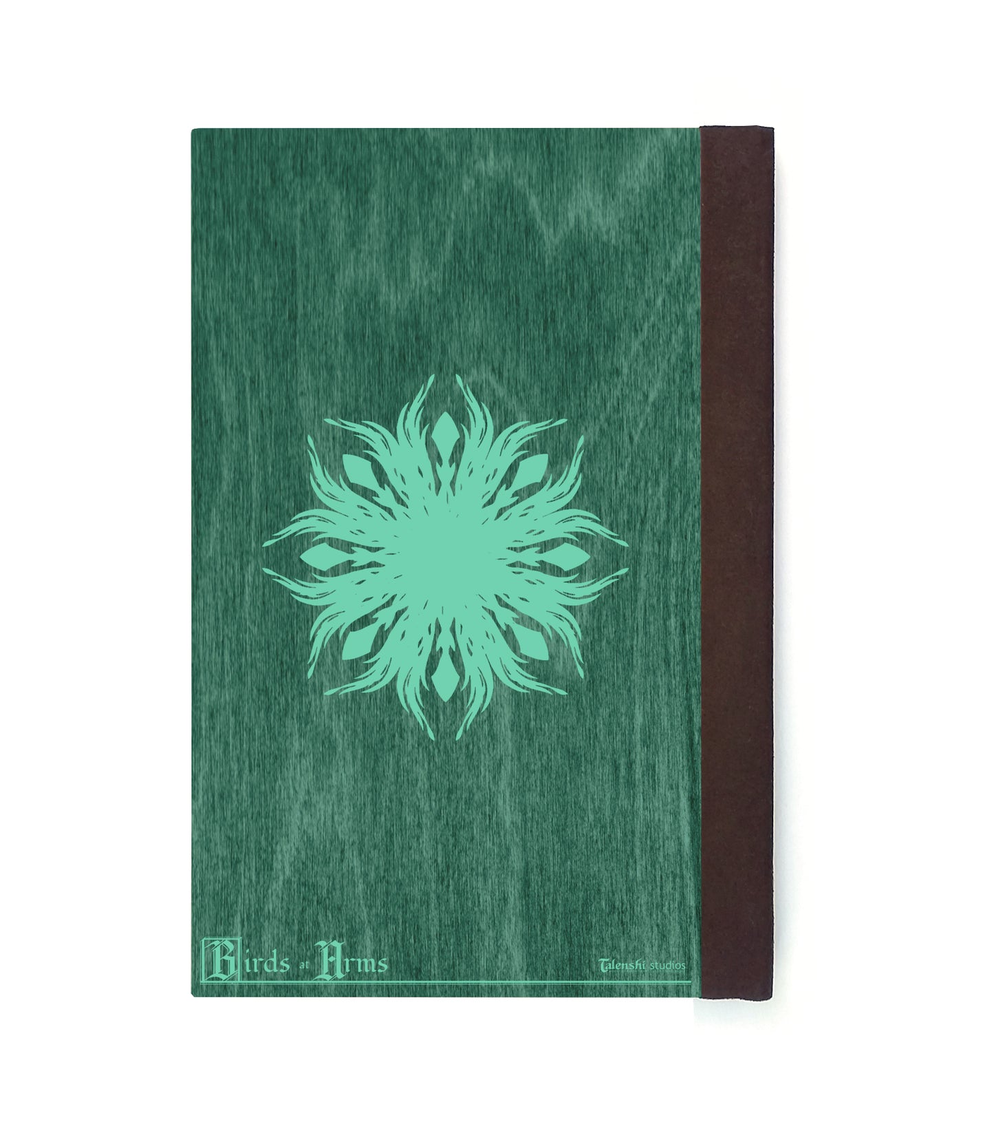 Heron Fencer Magnetic Wooden Journal, Green & Teal