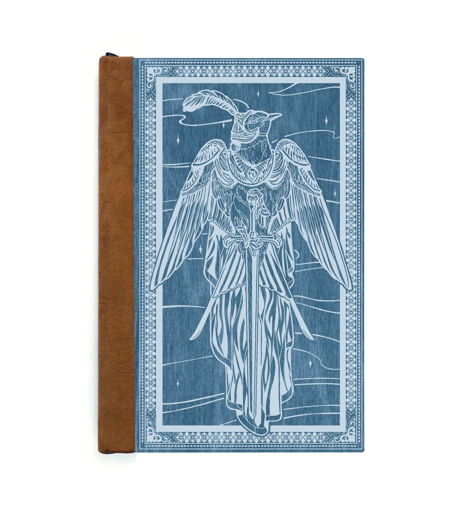 Swallow King's Knight Magnetic Wooden Journal, Blue & Gray