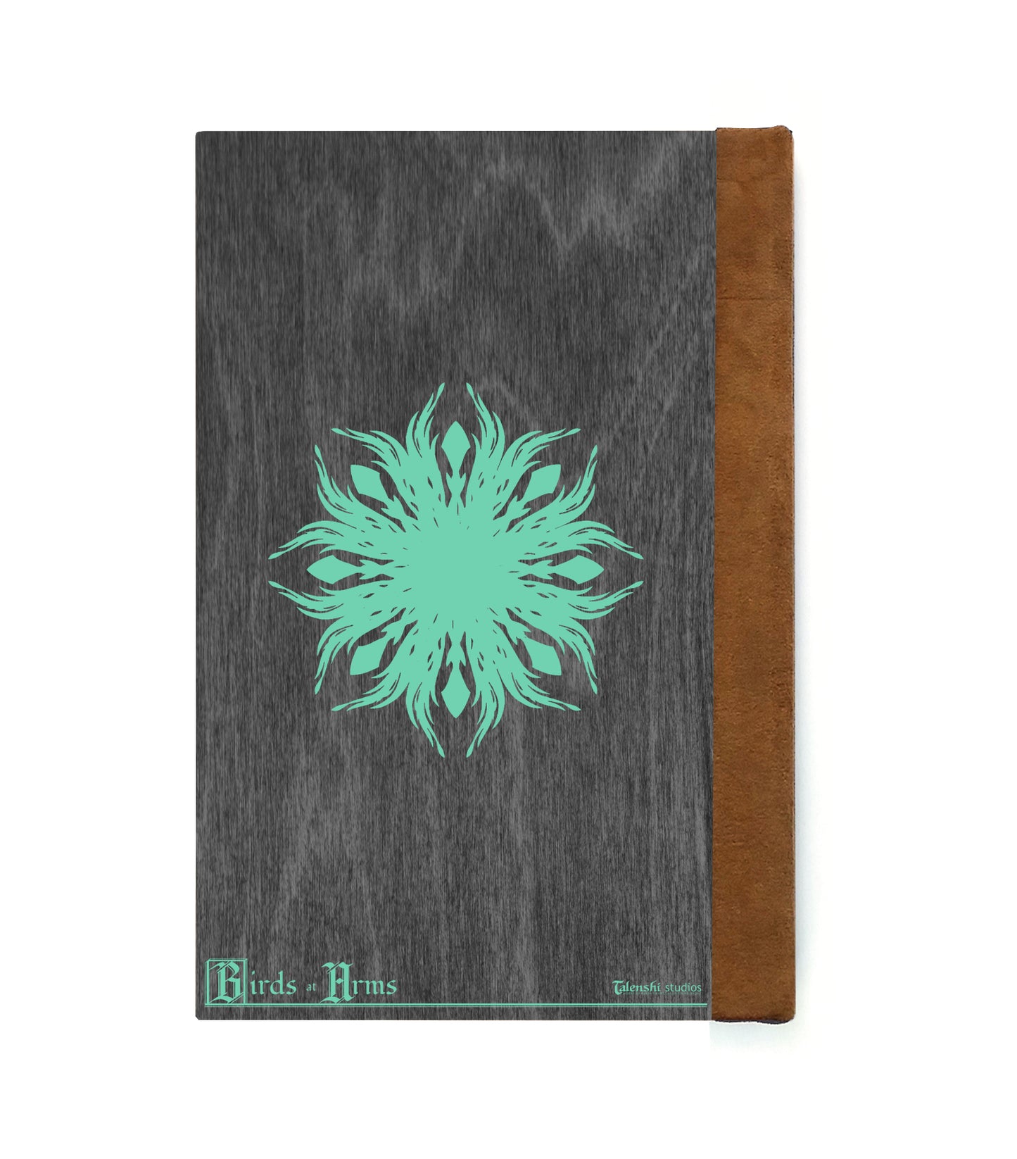 Mage Priest Magpie Magnetic Wooden Journal, Black & Teal