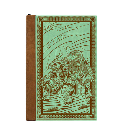 Puffin Merchant Magnetic Wooden Journal, Jade & Tan