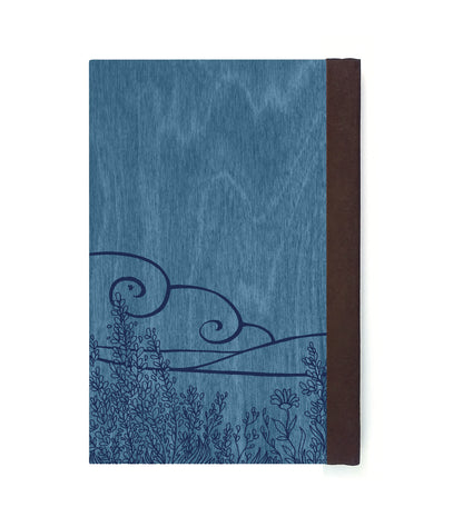 Bee Rider Magnetic Wooden Journal, Blue & Navy