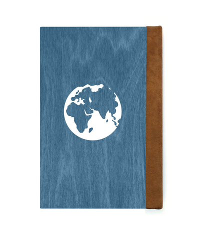 Traveling Penguin Magnetic Wooden Journal, Blue & White