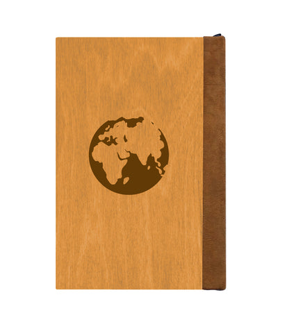 Traveling Penguin Magnetic Wooden Journal, Honey & Tan