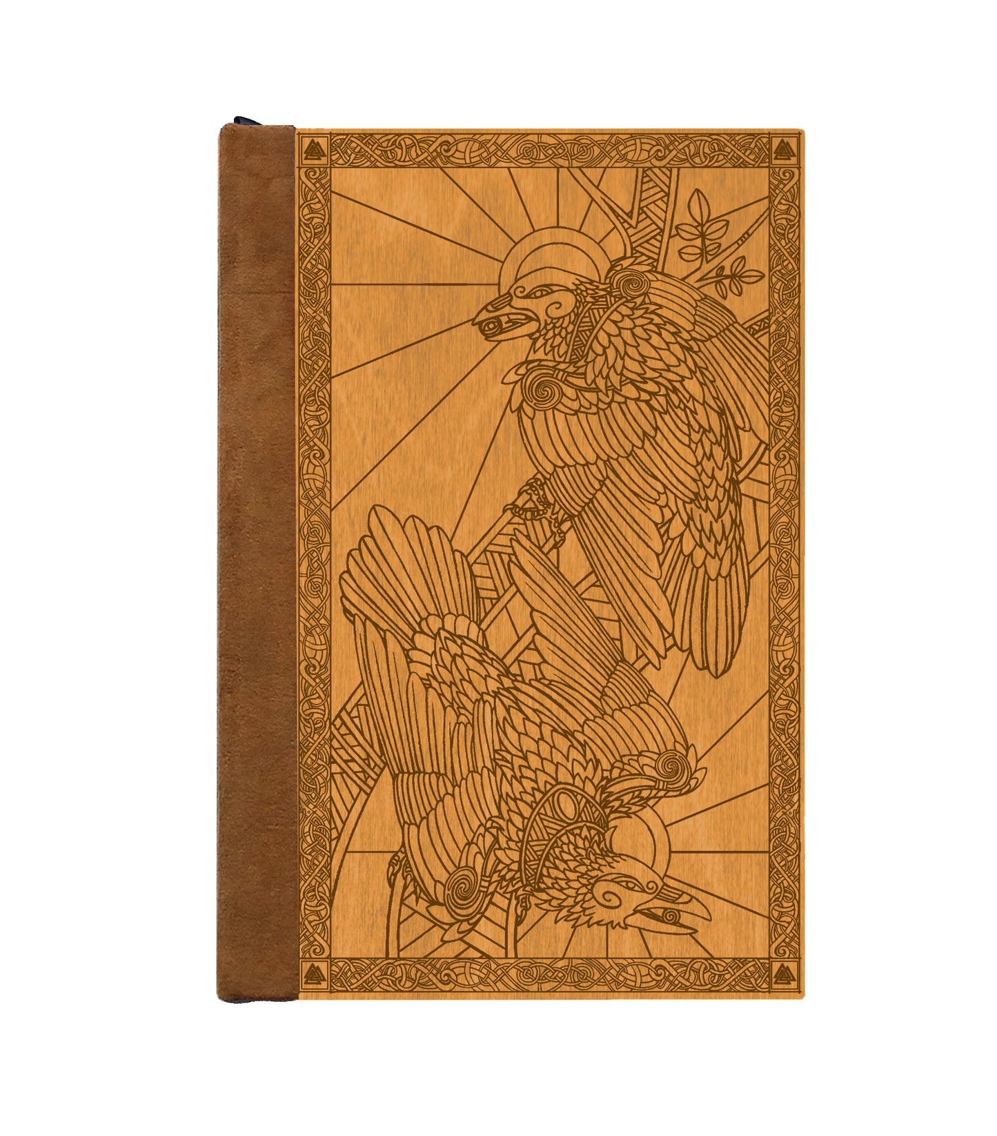 Hugin & Munin Magnetic Wooden Journal, Honey & Tan