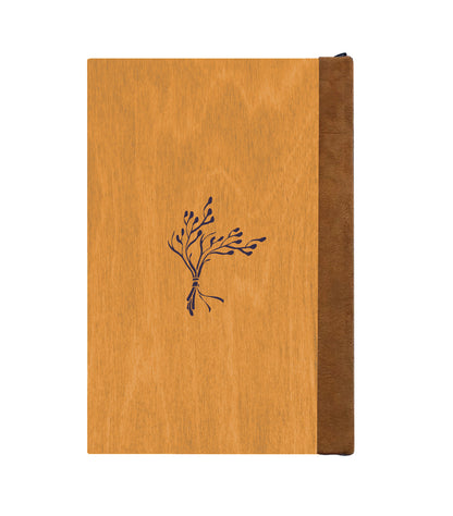 Enchanted Key Magnetic Wooden Journal, Honey & Navy