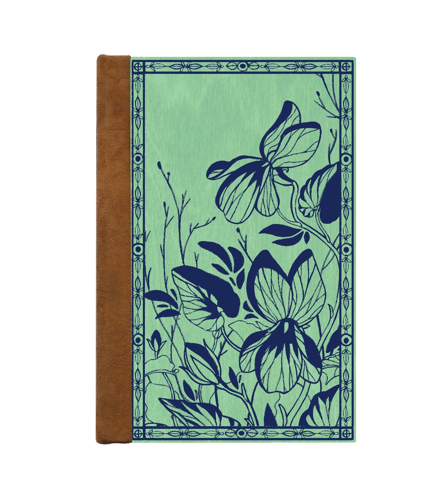 Violet Fields Magnetic Wooden Journal, Jade & Blue